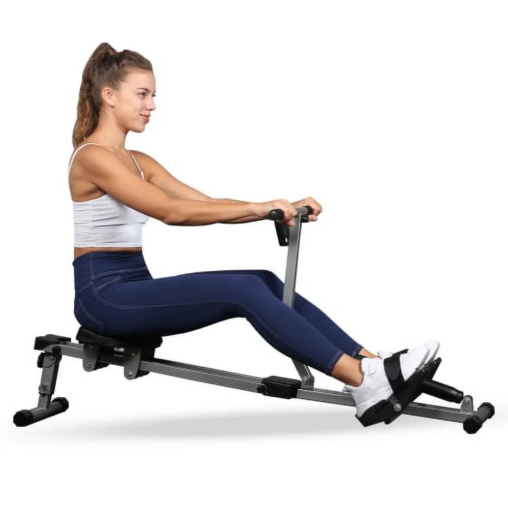Rowing Machine with 12 Levels of Adjustable Resistance and Digital Monitor E804928