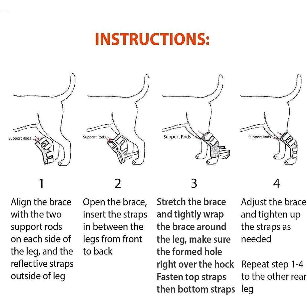 3-in-1 Long Rear Leg Support Dog Splint Braces P761115