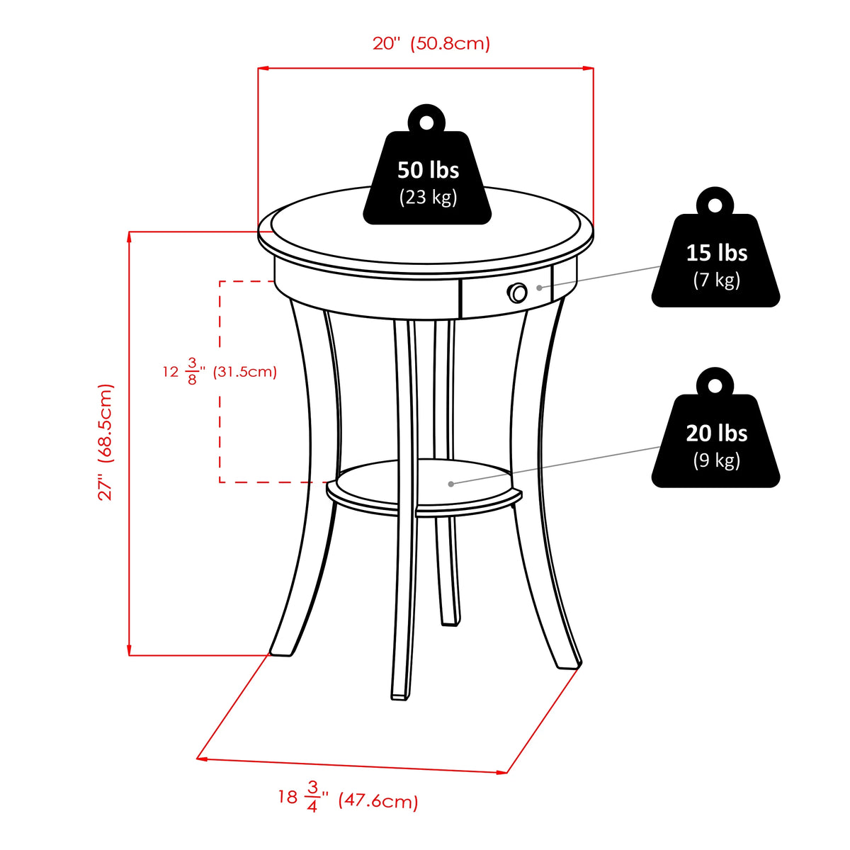 Black Accent Table K2314