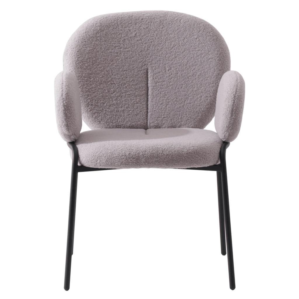 Grey Boucle Dining Chair with Arms F88384