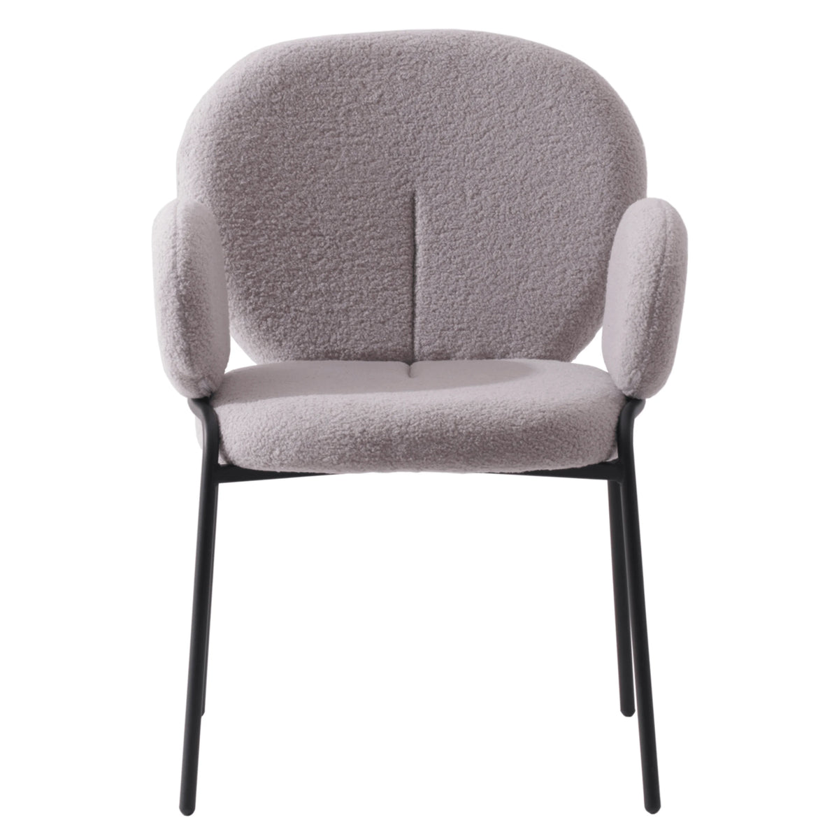 Grey Boucle Dining Chair with Arms F88384