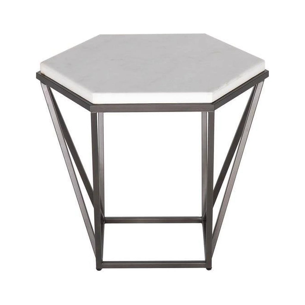 White Marble Top End Table Y99156