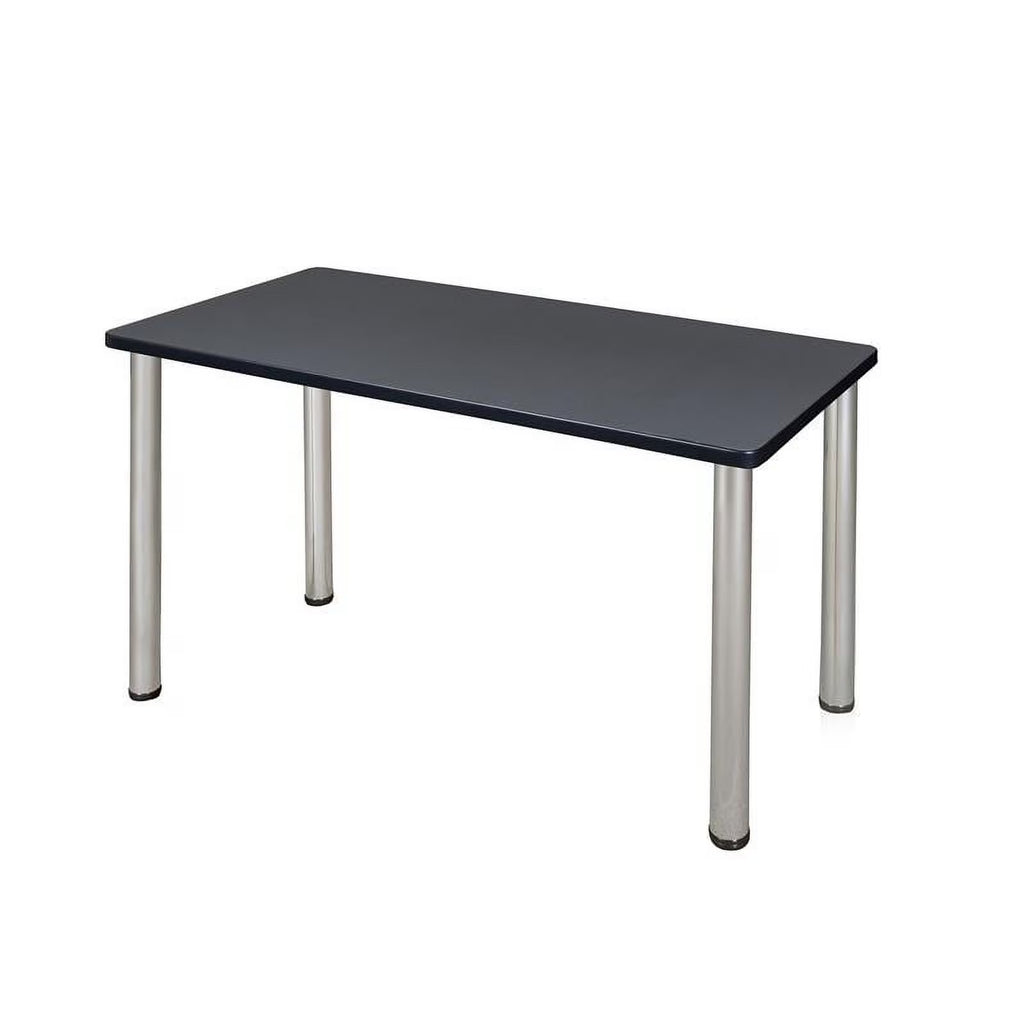 42 inch x 24 inch Grey and Chrome Training Table V249125