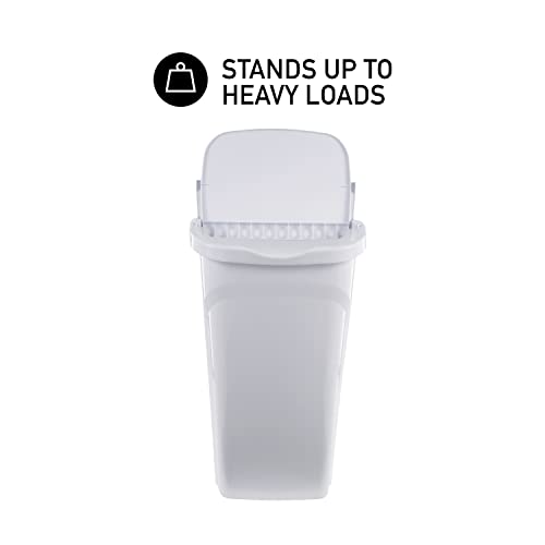 10 Gal Kitchen Trash Can with Dual Swing Lid, Pack of 2, White W1925