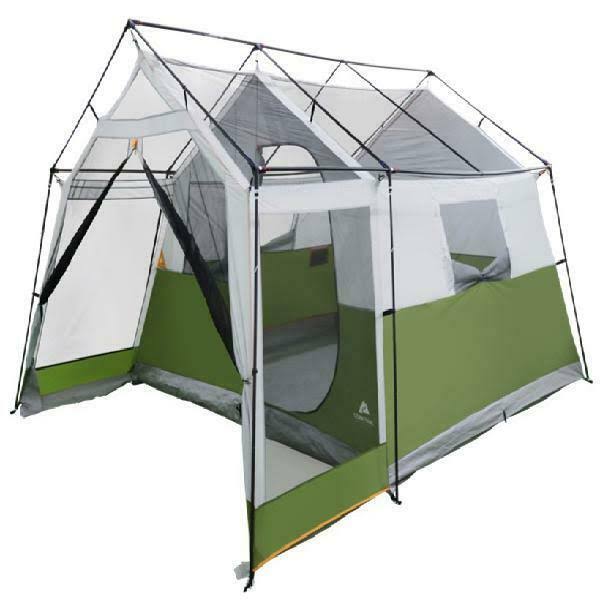 8-Person Family Cabin Camping Tent with Screen Porch and Carry Bag N750