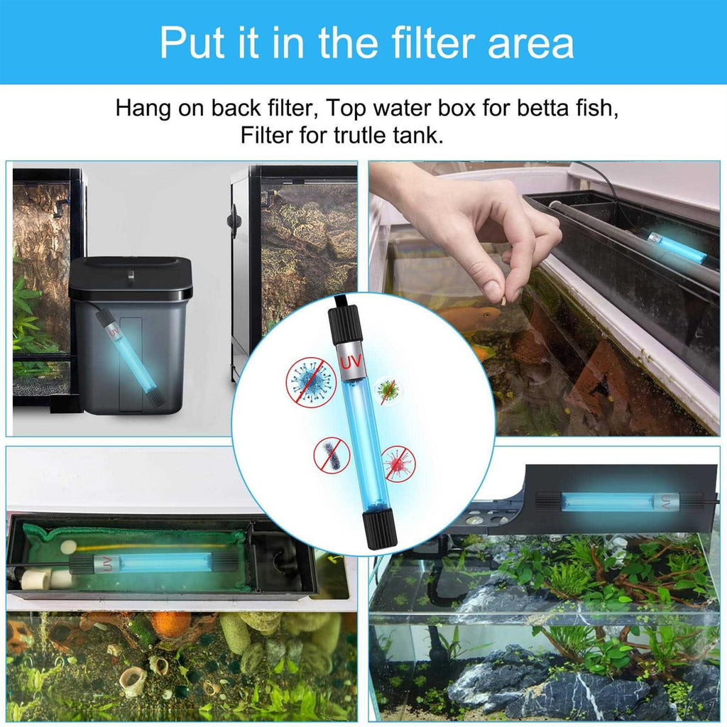 11 W UV Sterilizer Aquarium Submersible Lamp with Timer E6856