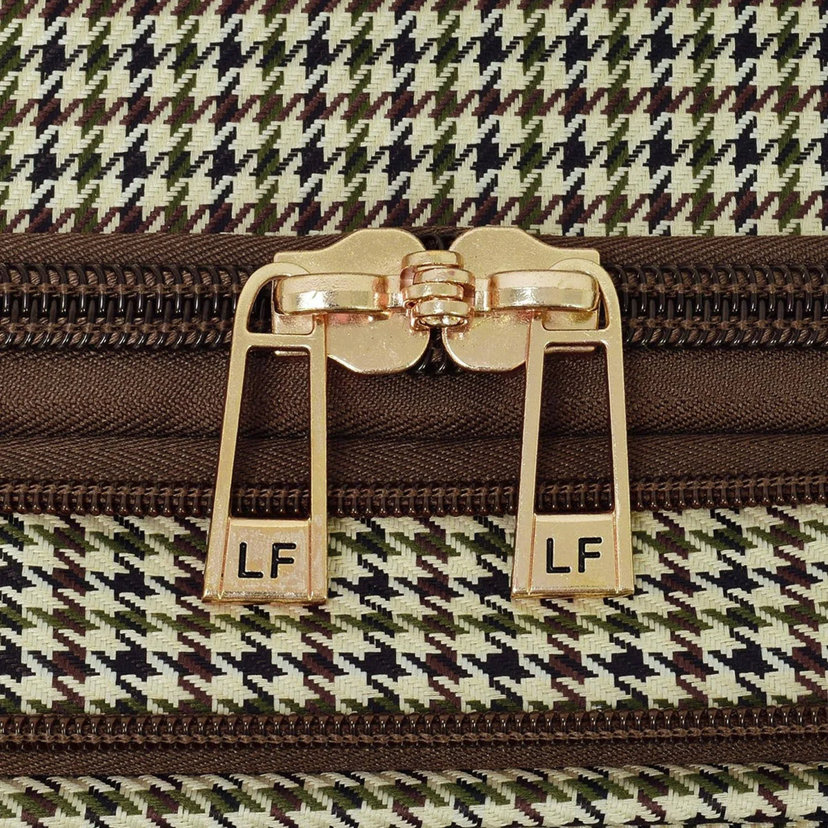 Olive Houndstooth 8-Wheel Under The Seat Bag 15 In. Z230