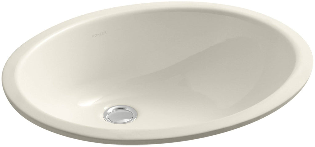 Almond Oval Undermount Bathroom Sink with Overflow O198755