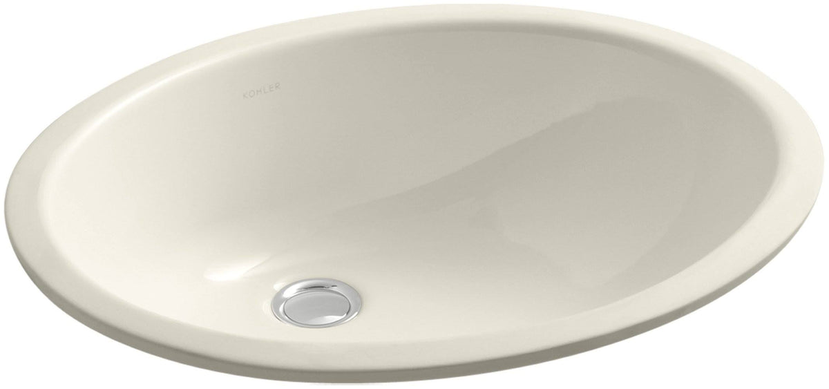 Almond Oval Undermount Bathroom Sink with Overflow O198755