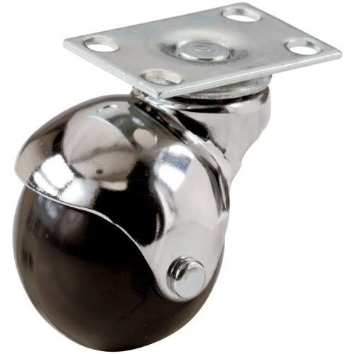2-Inch Office Chair Plate Caster, Bright Chrome Hooded O33282
