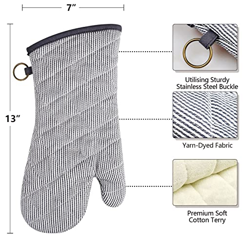 1 Pair 100% Cotton Heat Resistant Oven Mitts L4484