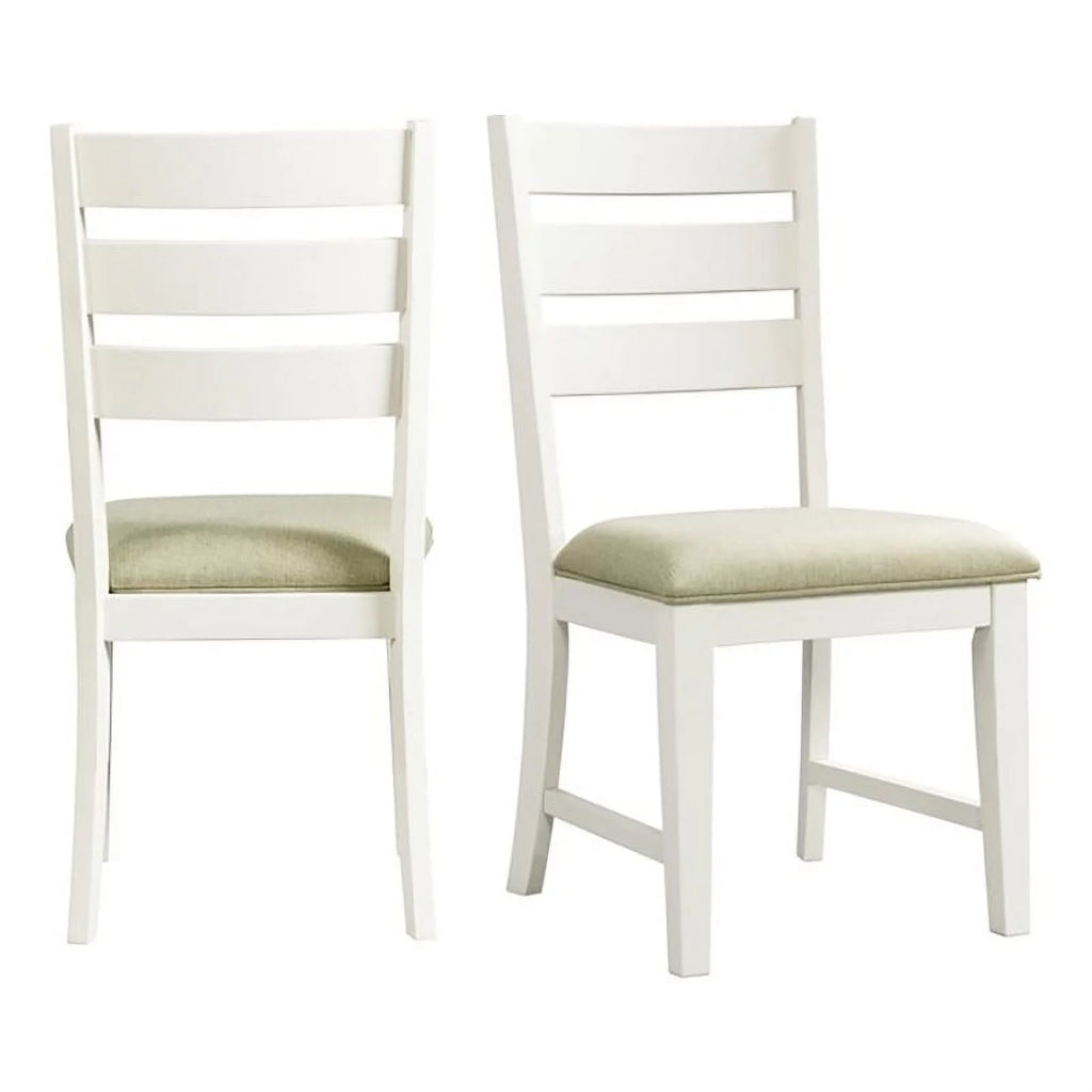 19" Farmhouse Wood Fabric Side Chair Set of 2 Z5437