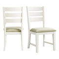19" Farmhouse Wood Fabric Side Chair Set of 2 Z5437
