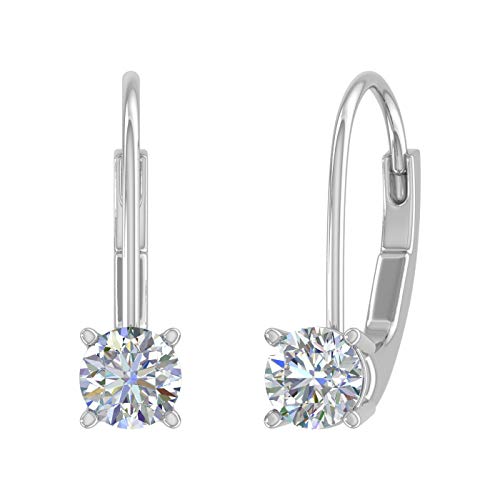 1/2 Carat Diamond Leverback Drop Earrings in 10K Gold H930315