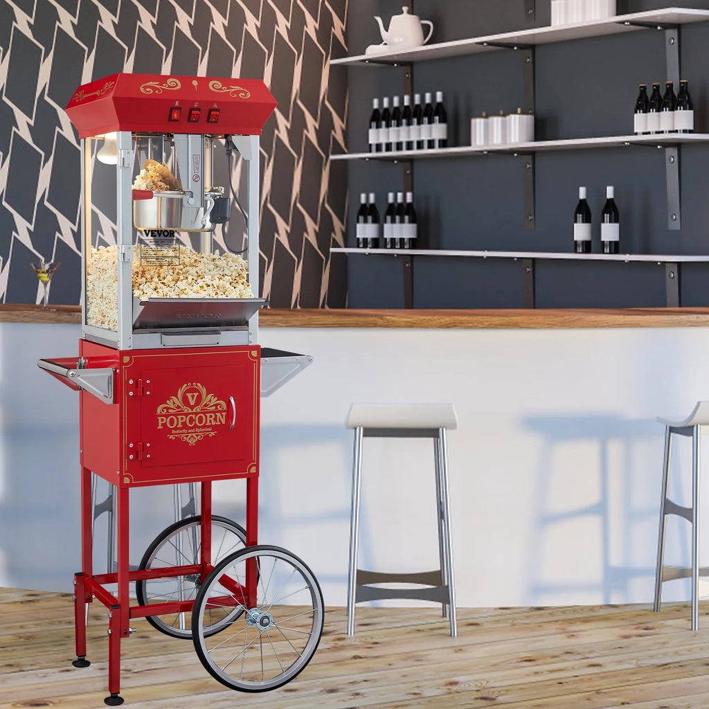 8 oz 48 Cups Red Popcorn Maker Cart T45072