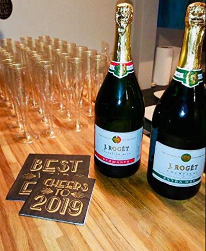 4.5 oz Gold Glitter Disposable Champagne Flutes W7935