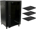 18U Wall Mount Server Cabinet with Glass Door and Shelves K638