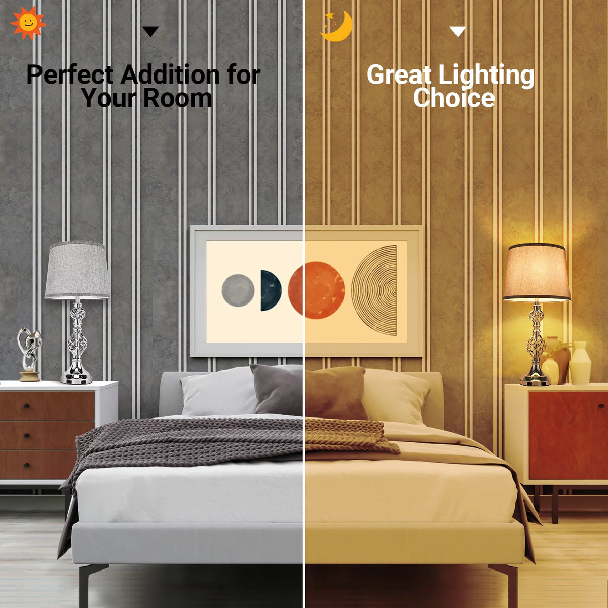 Gray Set of 2 Touch Control Dimmable Table Lamps G88071