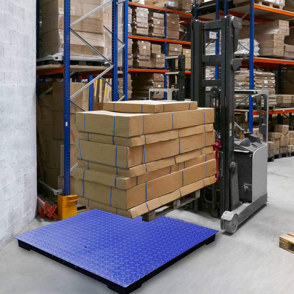 Industrial Floor Scale with Indicator, 5000 x 0.5lb (48x48) T32991