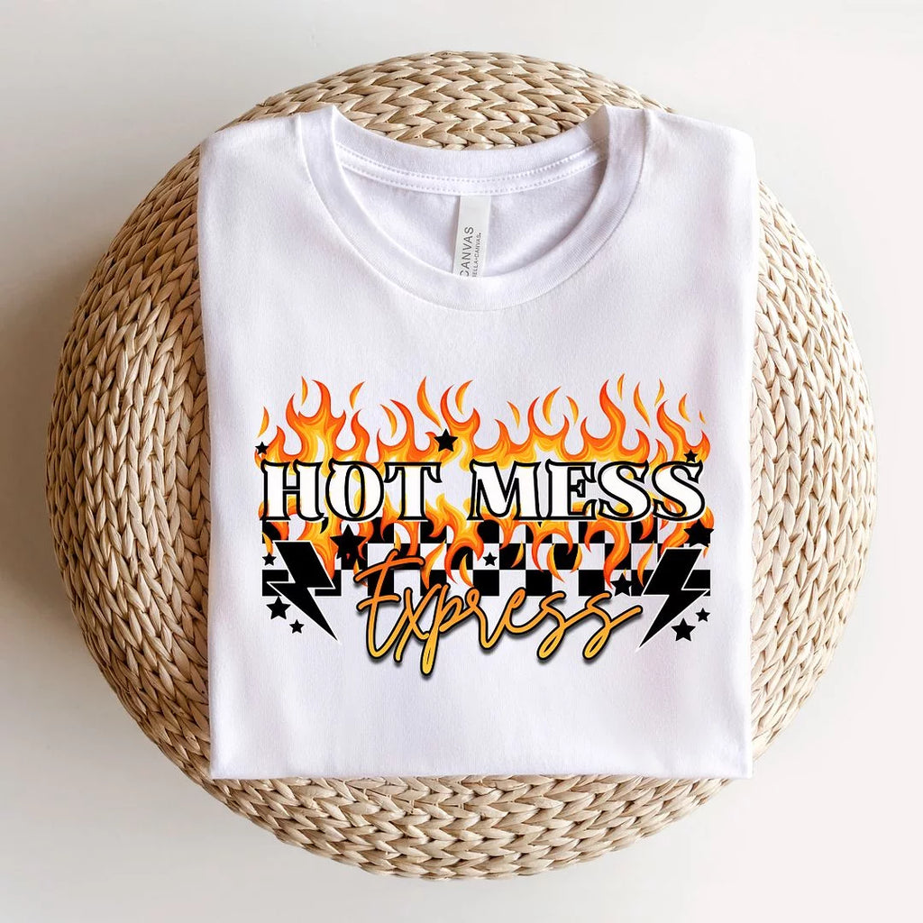 Checkered Short Sleeve Graphic Tee W298756