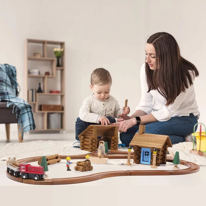 Wooden Train 100pcs Set Building Blocks R730