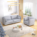 Light Grey Linen Fleece 2 Pieces Sofa Set Z712