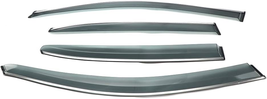 Smoke Tint Window Visor Sun Rain Guard Door Visor Pack of 2 P681