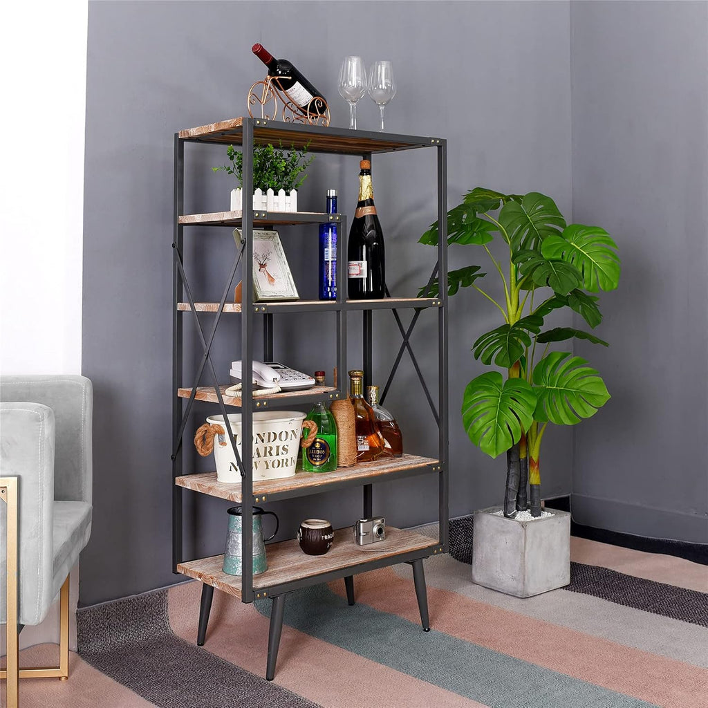 6 Tier Solid Wood Bookcase J5593