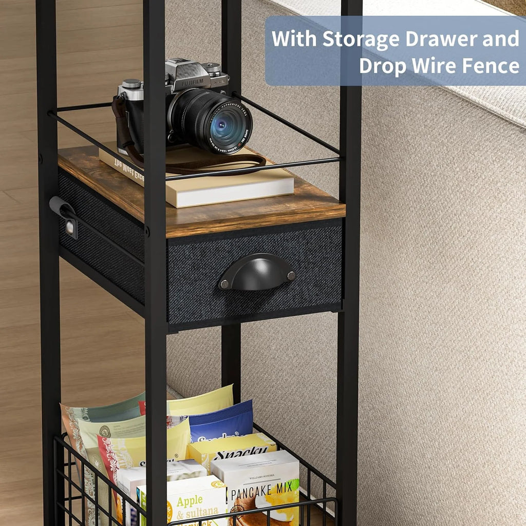 C-Shape Metal End Table with Drawer Z213334