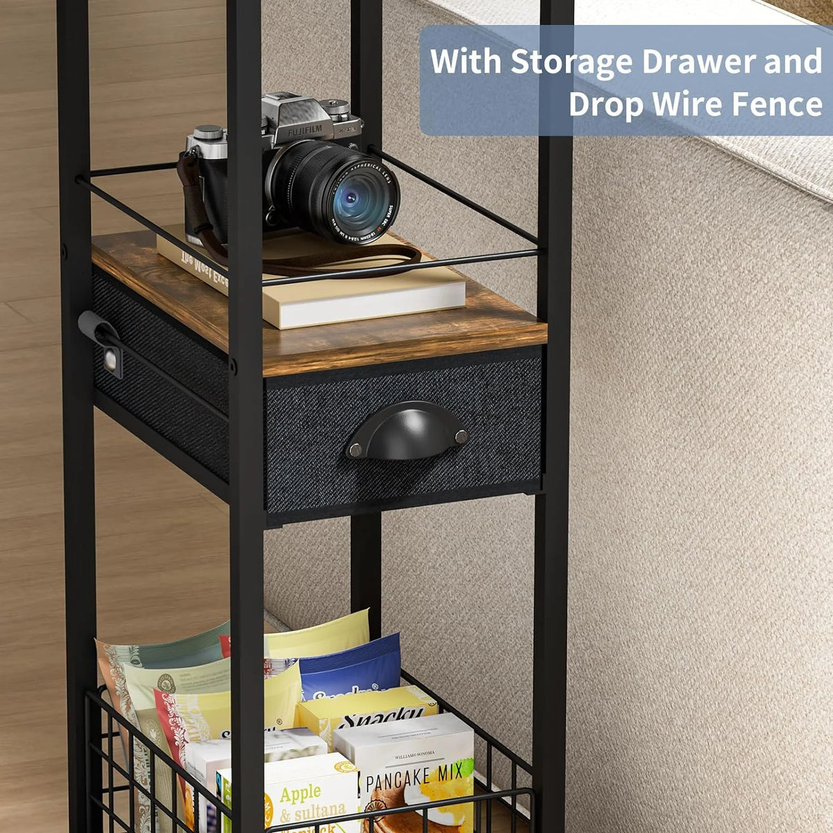 C-Shape Metal End Table with Drawer Z213334