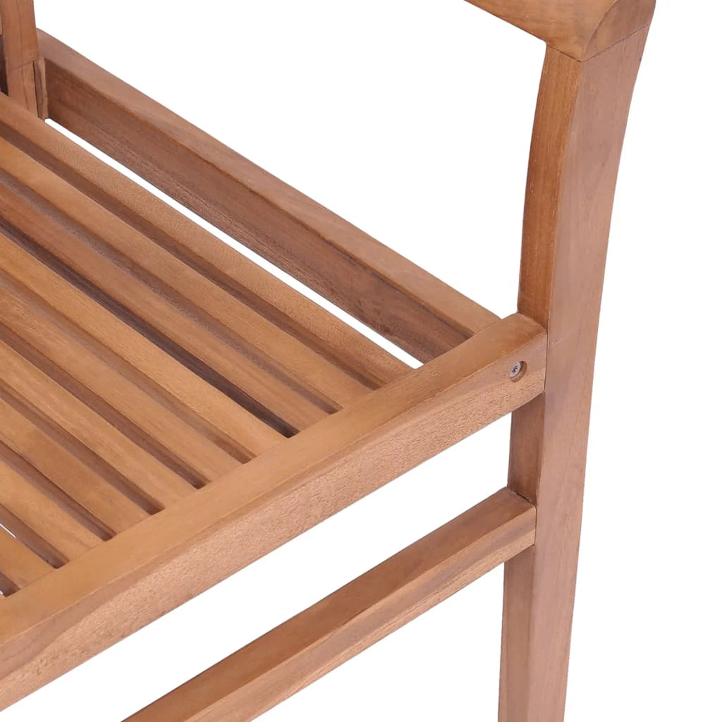6 Pcs Teak Wood Dining Chairs with Gray Cushions I84595