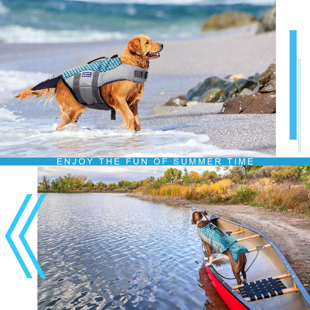 Reflective Dog Life Jacket with Rescue Handle Q386197