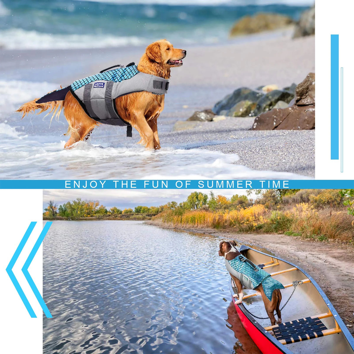 Reflective Dog Life Jacket with Rescue Handle Q386197