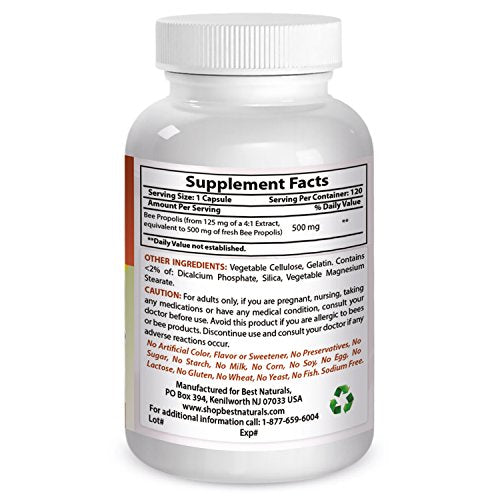 Bee Propolis 500 mg 120 Capsules C4920