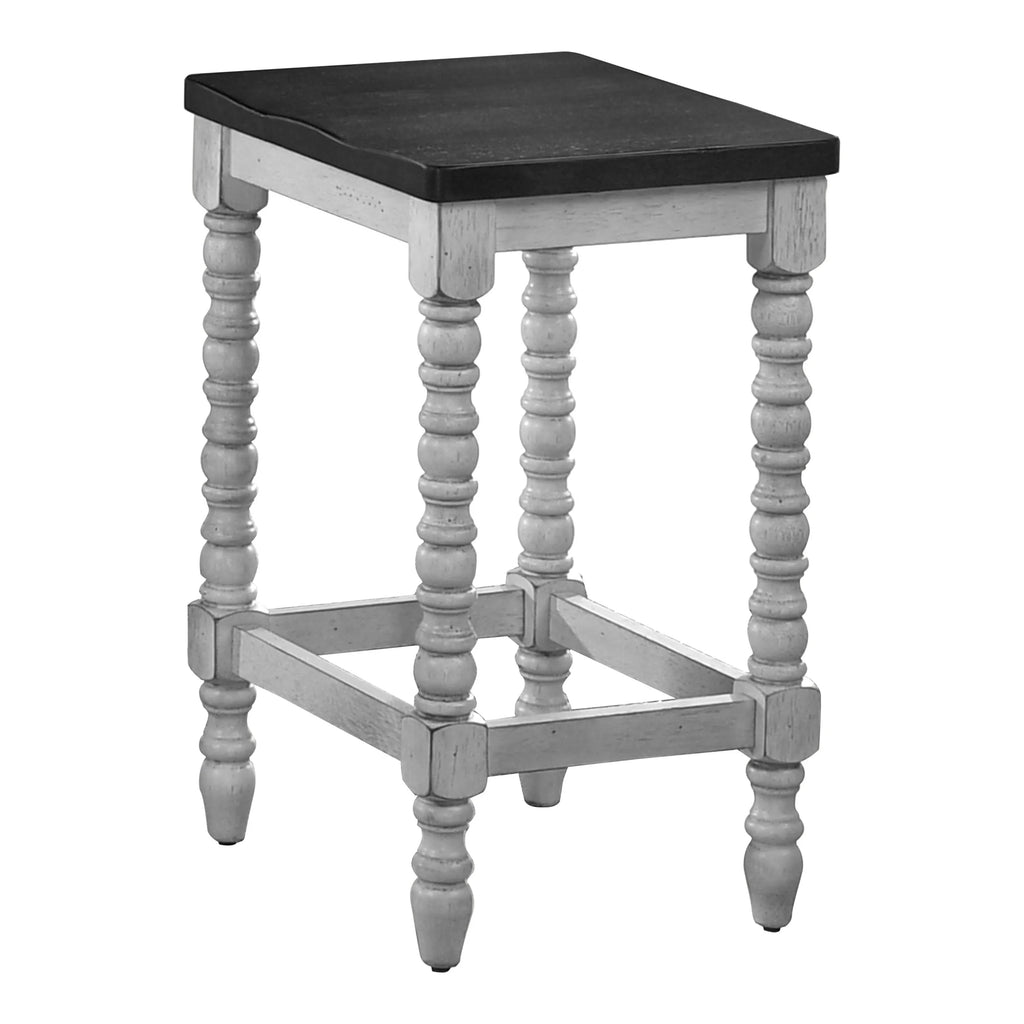 Dark Walnut and Antique White Counter Height Stools Set of 2 C16678