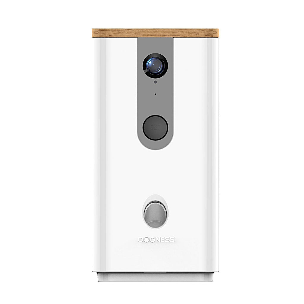 White Pet Treat Dispenser with Camera T2572