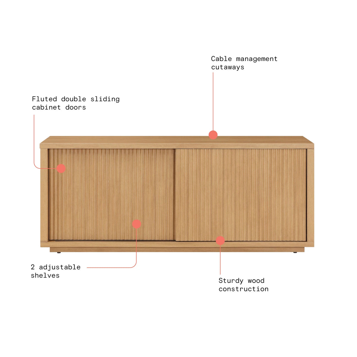 Fluted TV Stand for TVs up to 70" Y31055