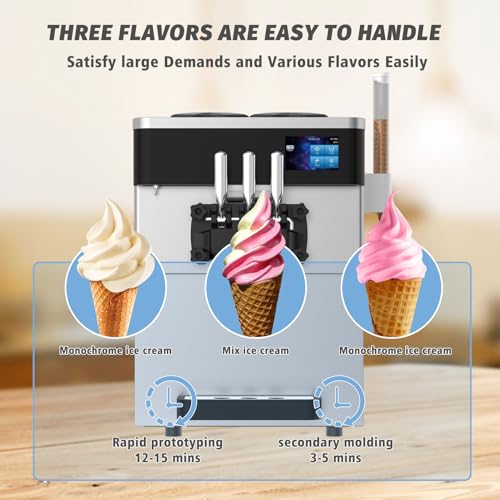 3 Flavors 110V Soft Serve Ice Cream Machine V4706