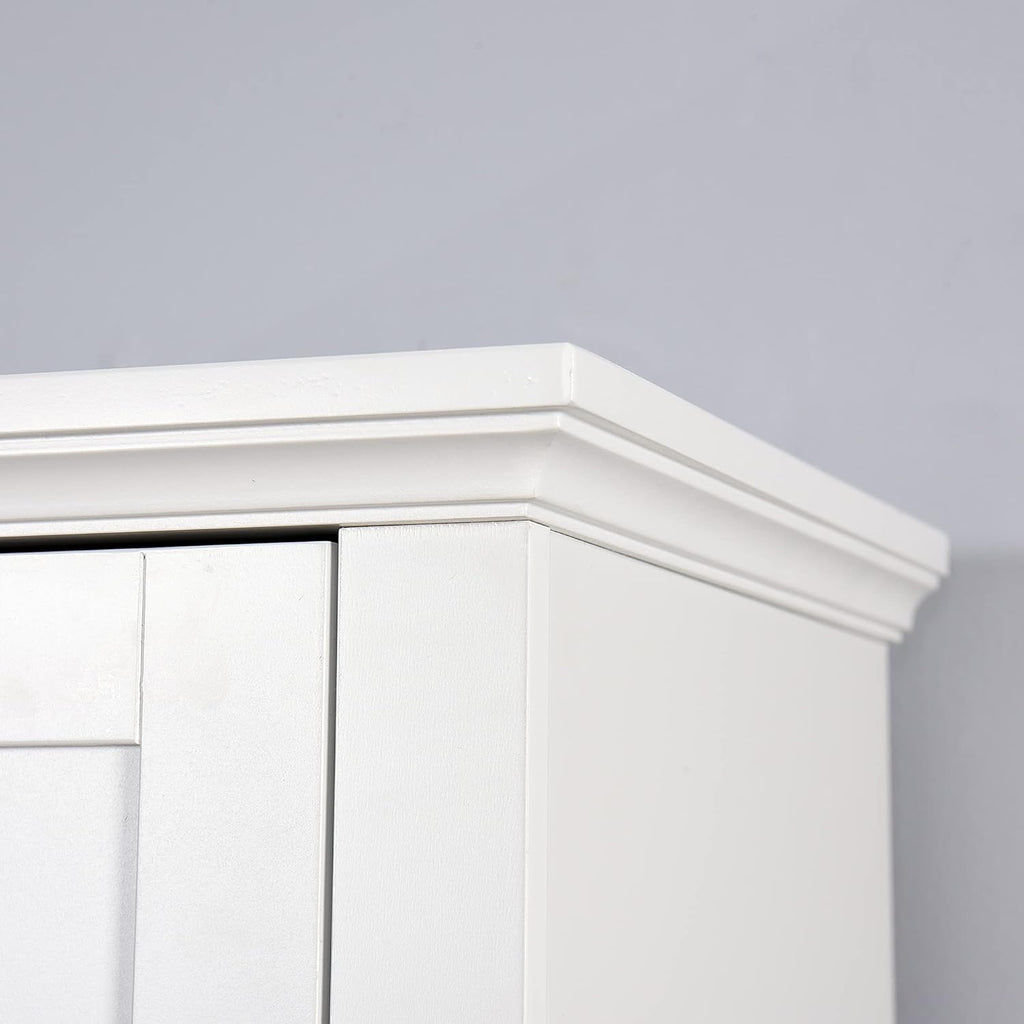 White 15.7"L x 11.8"W x 67"H Narrow Bathroom Storage Cabinet with Shelves and Door C4608