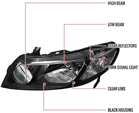 Black Headlights Lamps Pair G920027