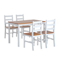 5 Piece Solid Pine Wood Table and High Back Chair Dining Set O602