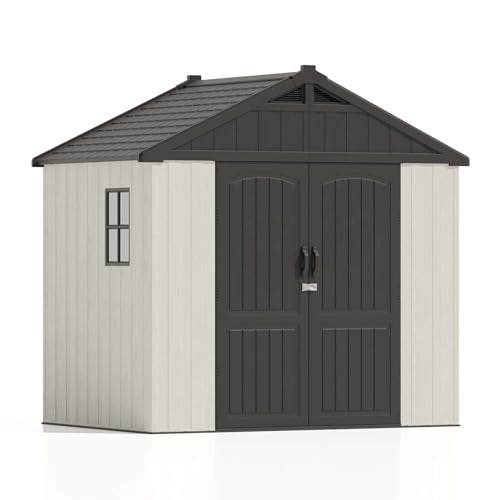 8' x 6' Plastic Outdoor Storage Shed with Floor S3552