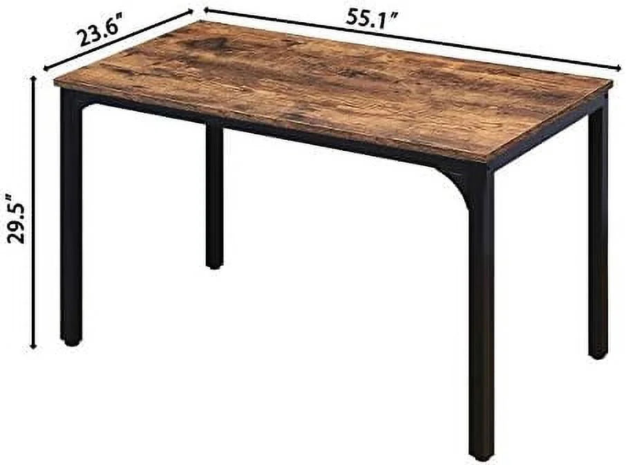 Industrial Dining Table with Adjustable Footpad 47.2''L x 23.6''W x 29.5''H Rustic Brown K18465