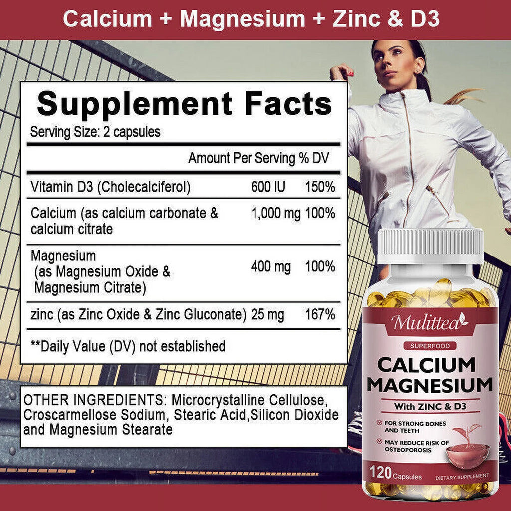 60 Vegetarian Tablets Zinc Calcium Magnesium Vitamin D Supplement V102