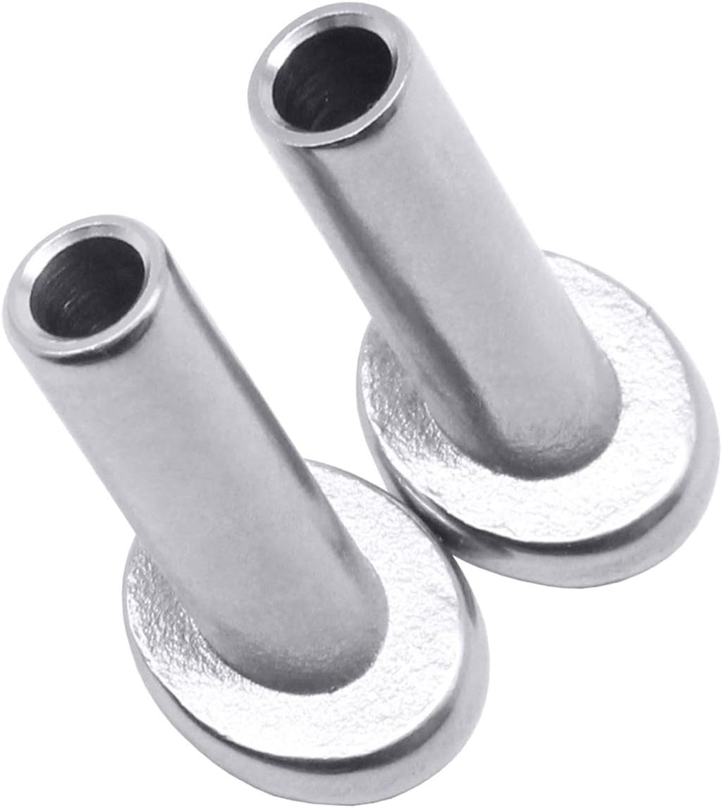 40 Pack 45 Degree T316 Marine Grade Stainless Steel Angle Beveled Protector Sleeves Wood Post Protector for 1/8", 5/32", 3/16" Wire Rope Cable Railing S811
