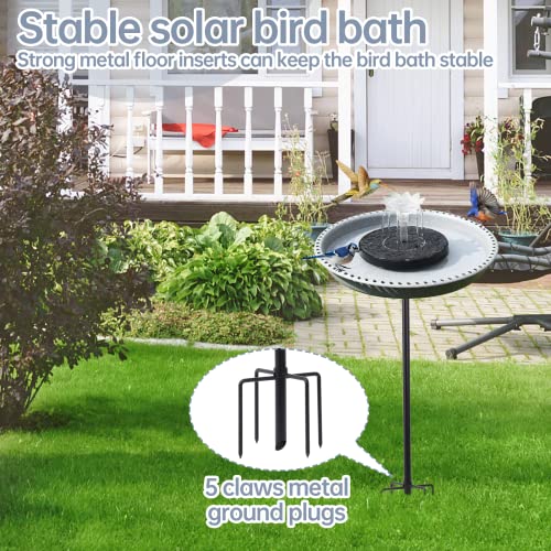 Solar Powered Bird Bath with Fountains A19956