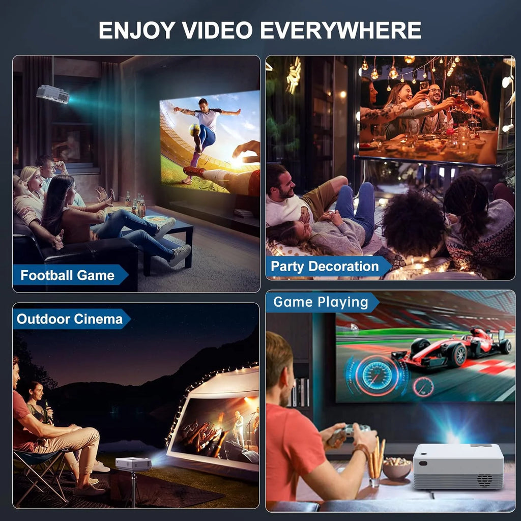 5G WIFI Bluetooth Mini Projector with Native 1080p Support 4k resolution O774705