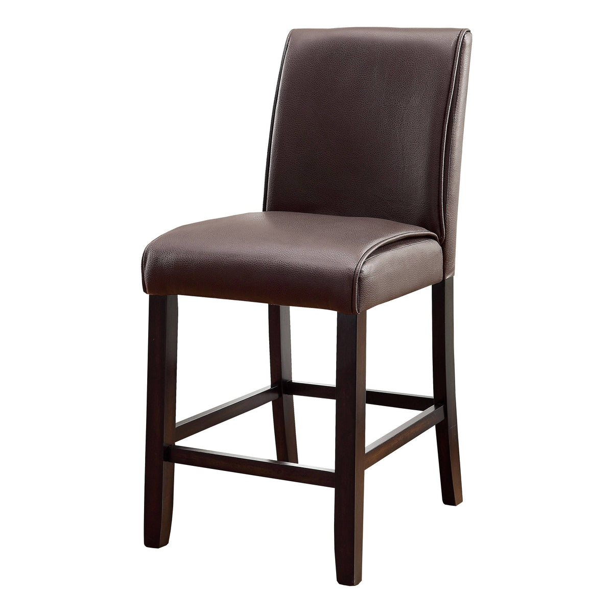 Dark Walnut Leatherette Counter Height Chair Set of 2 C591918