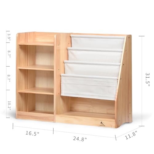 4-Tier Kids Wooden Bookshelf (Natural) Q663838