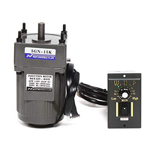 110V AC Single-Phase High Torque Electric Gear Motor with Speed Controller 0-45RPM 120W 30K C617